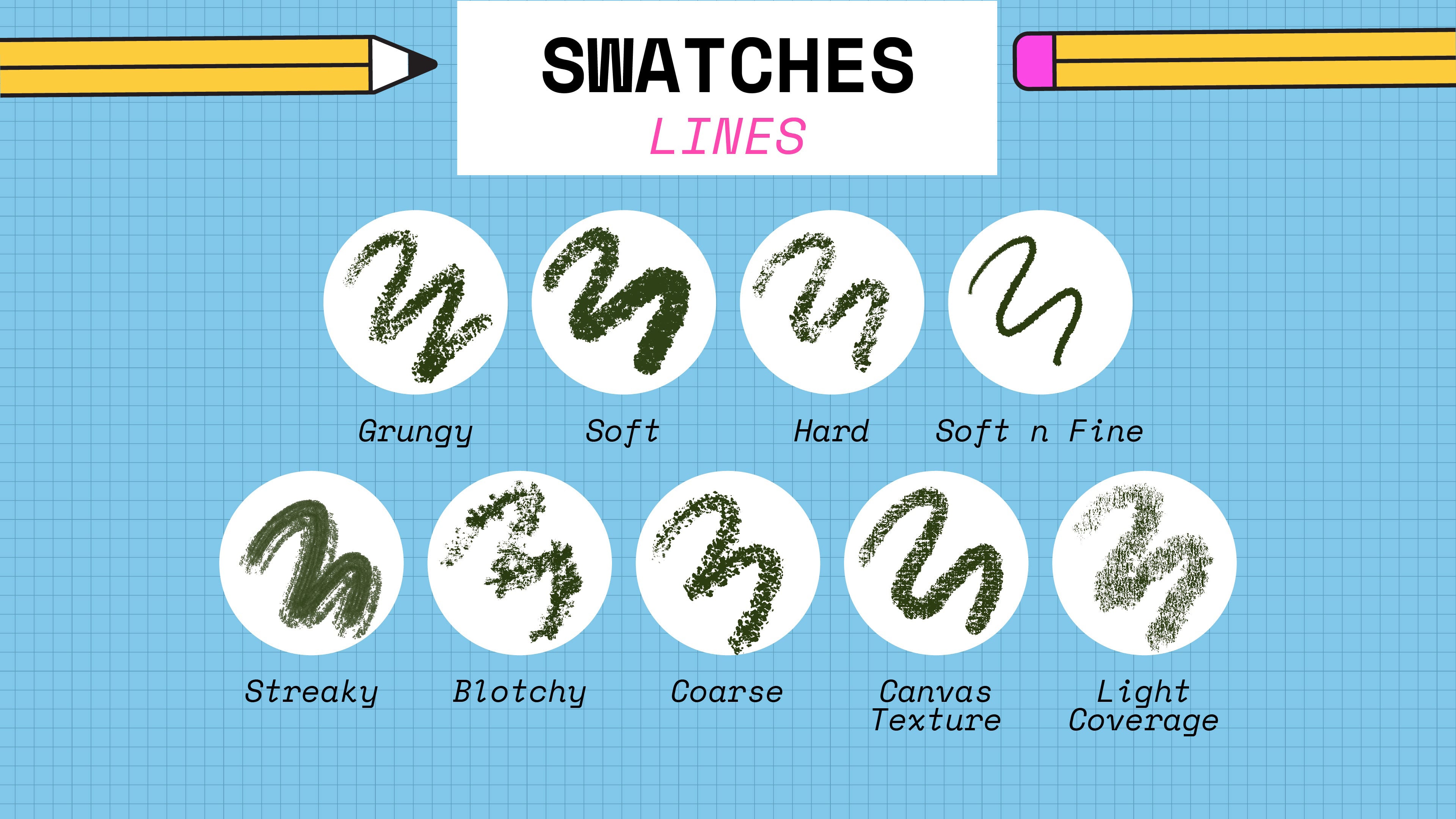 Realistic Procreate Artist Grade Crayon Brush Set
