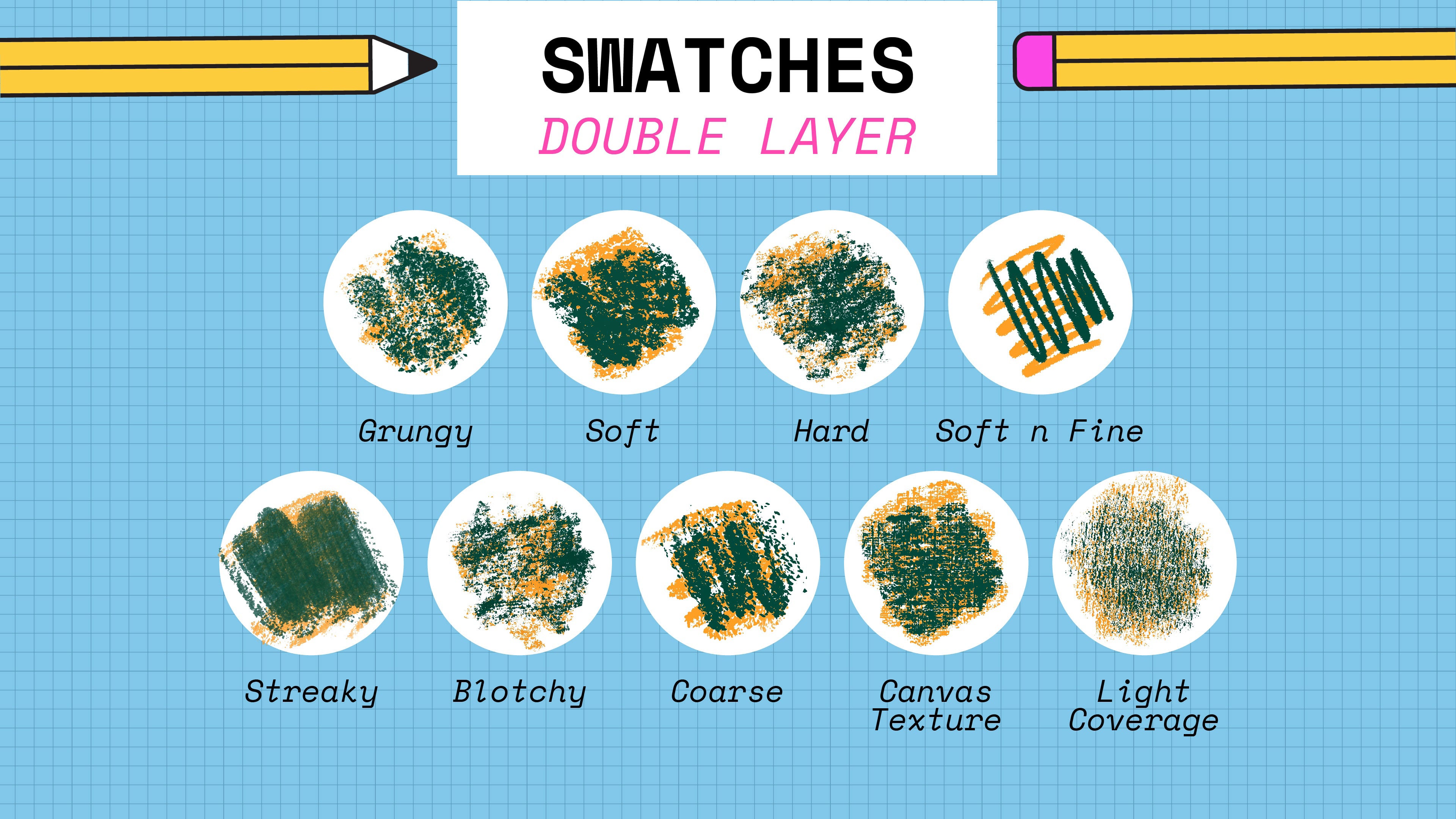 Realistic Procreate Artist Grade Crayon Brush Set