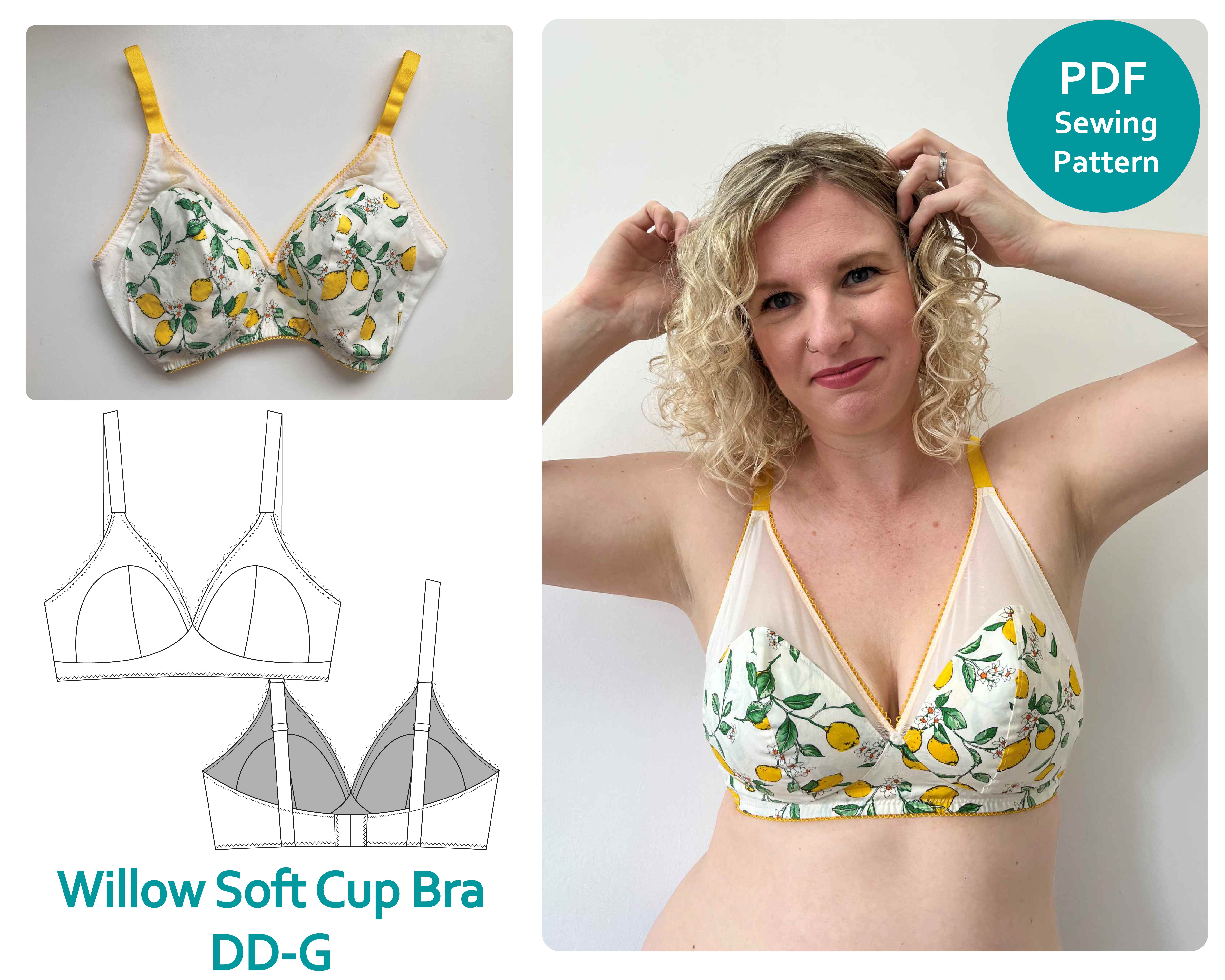 Willow Soft Cup Bra Sewing Pattern (DD-G)