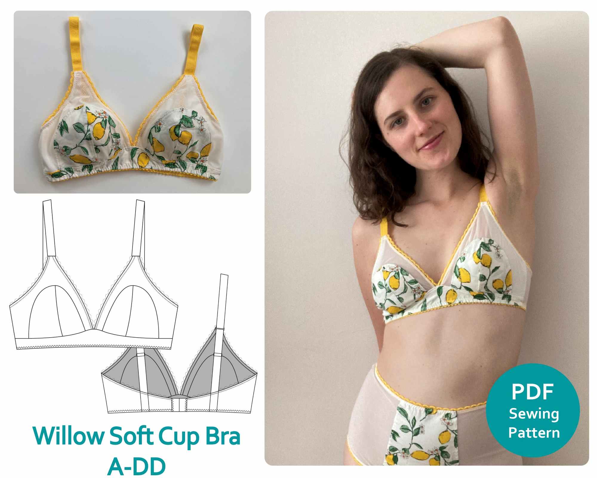 Willow Soft Cup Bra Sewing Pattern (A-DD)