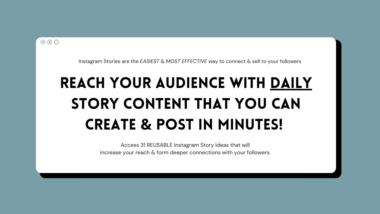 Instagram Story Content Calendar