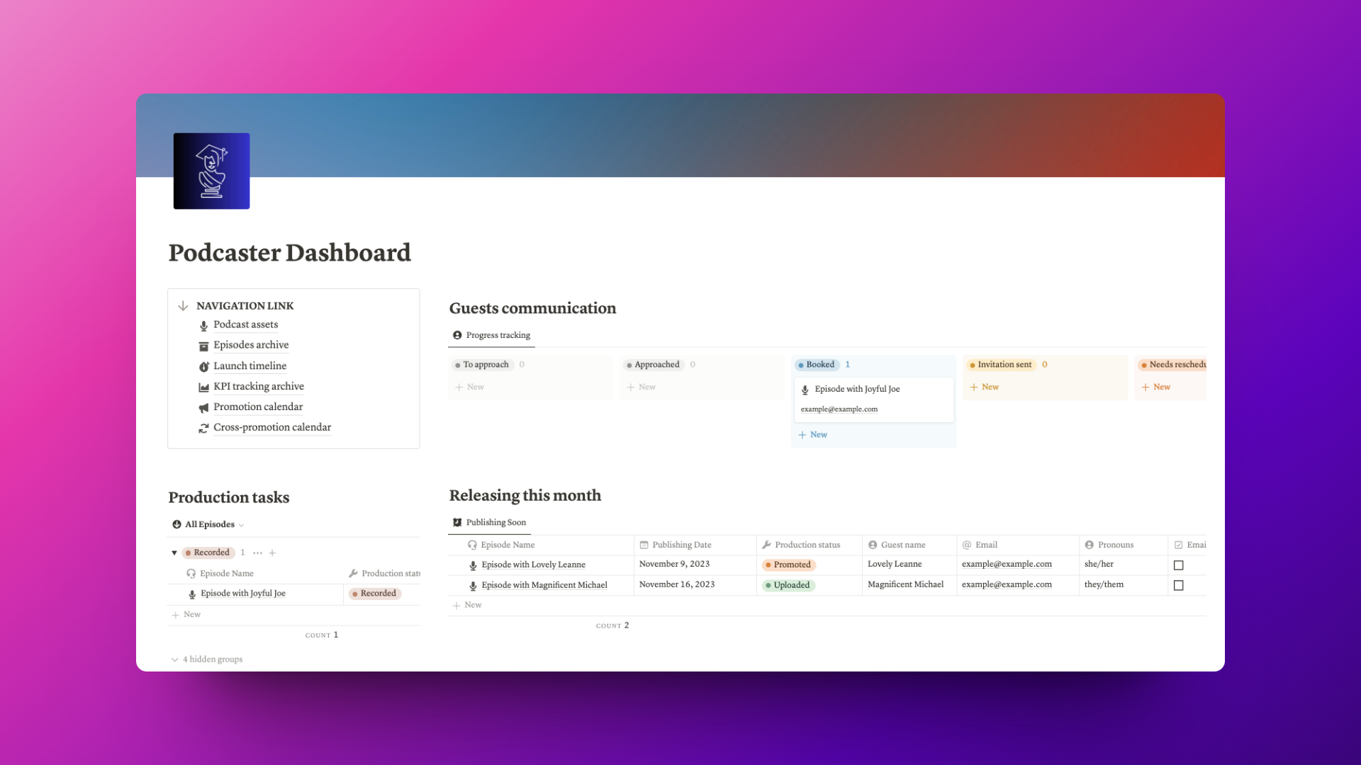 Notion Podcaster Template Pack