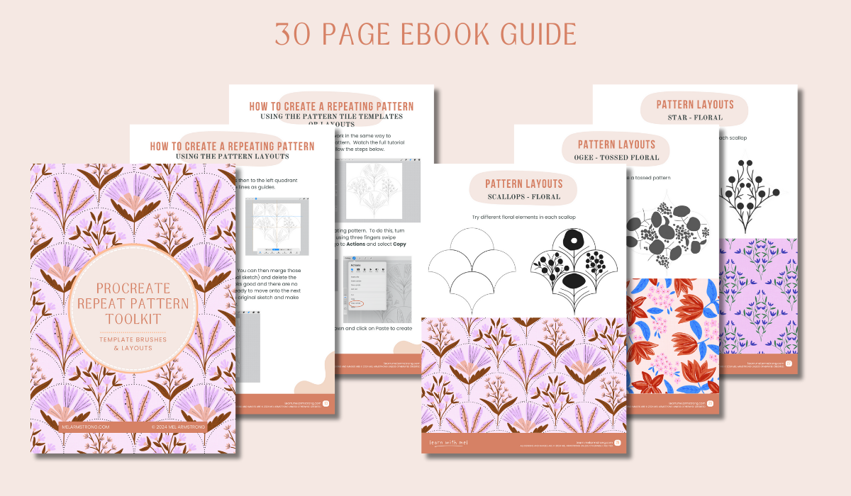 Procreate Repeat Pattern Toolkit - Template Brushes & Layouts