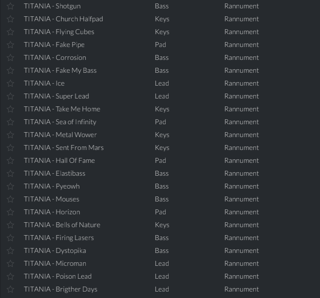 TITANIA Vital Preset Bank