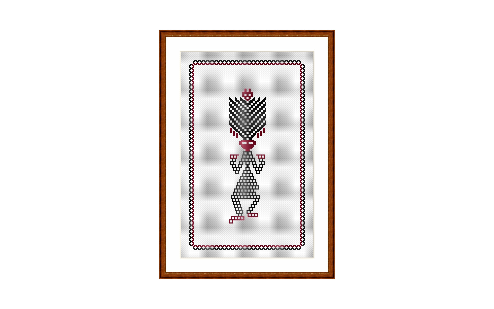 Zapotec Man. Native American Art Cross Stitch Pattern