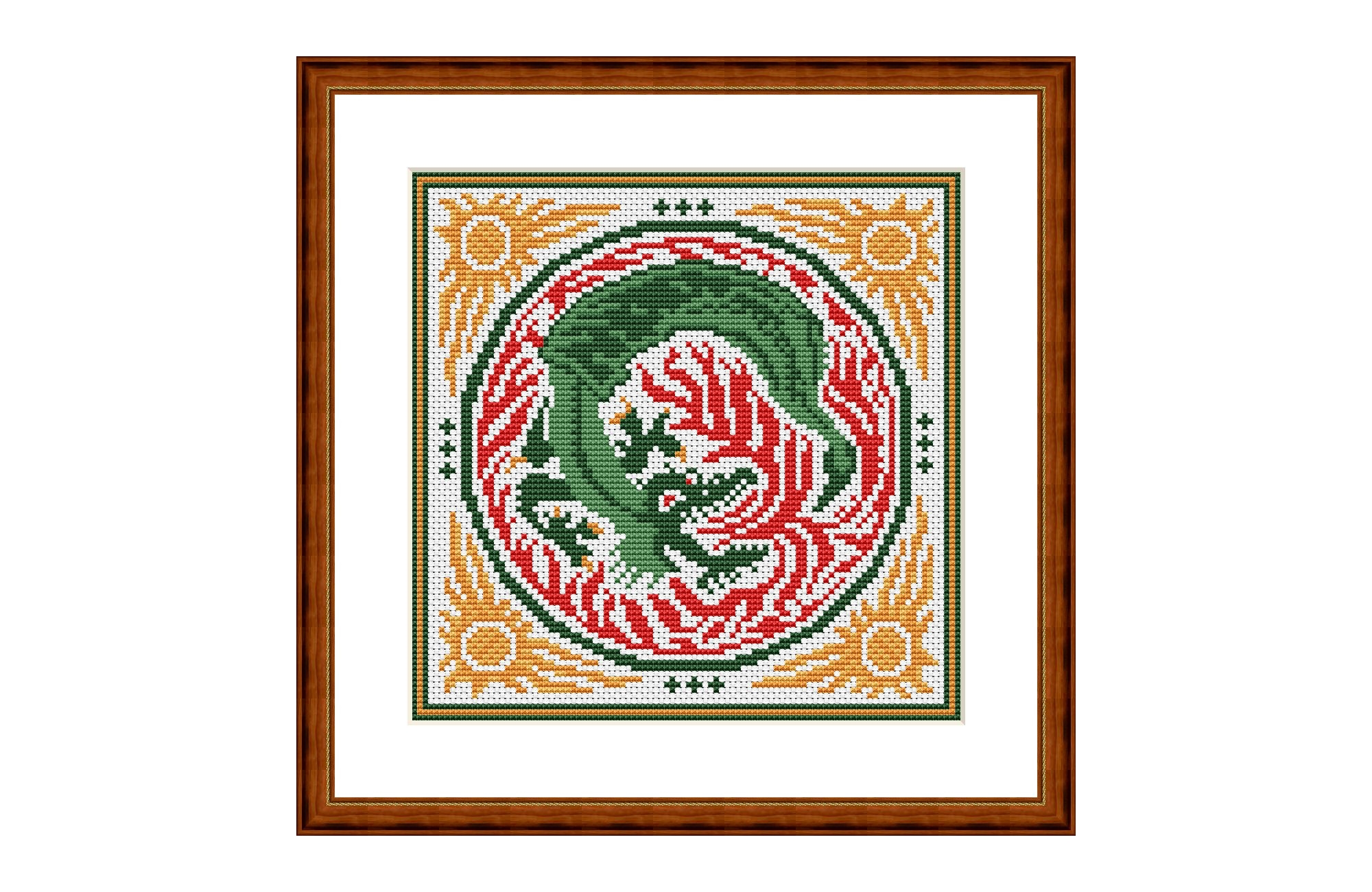 Dragon Chinese Style Pillow Cross Stitch Pattern