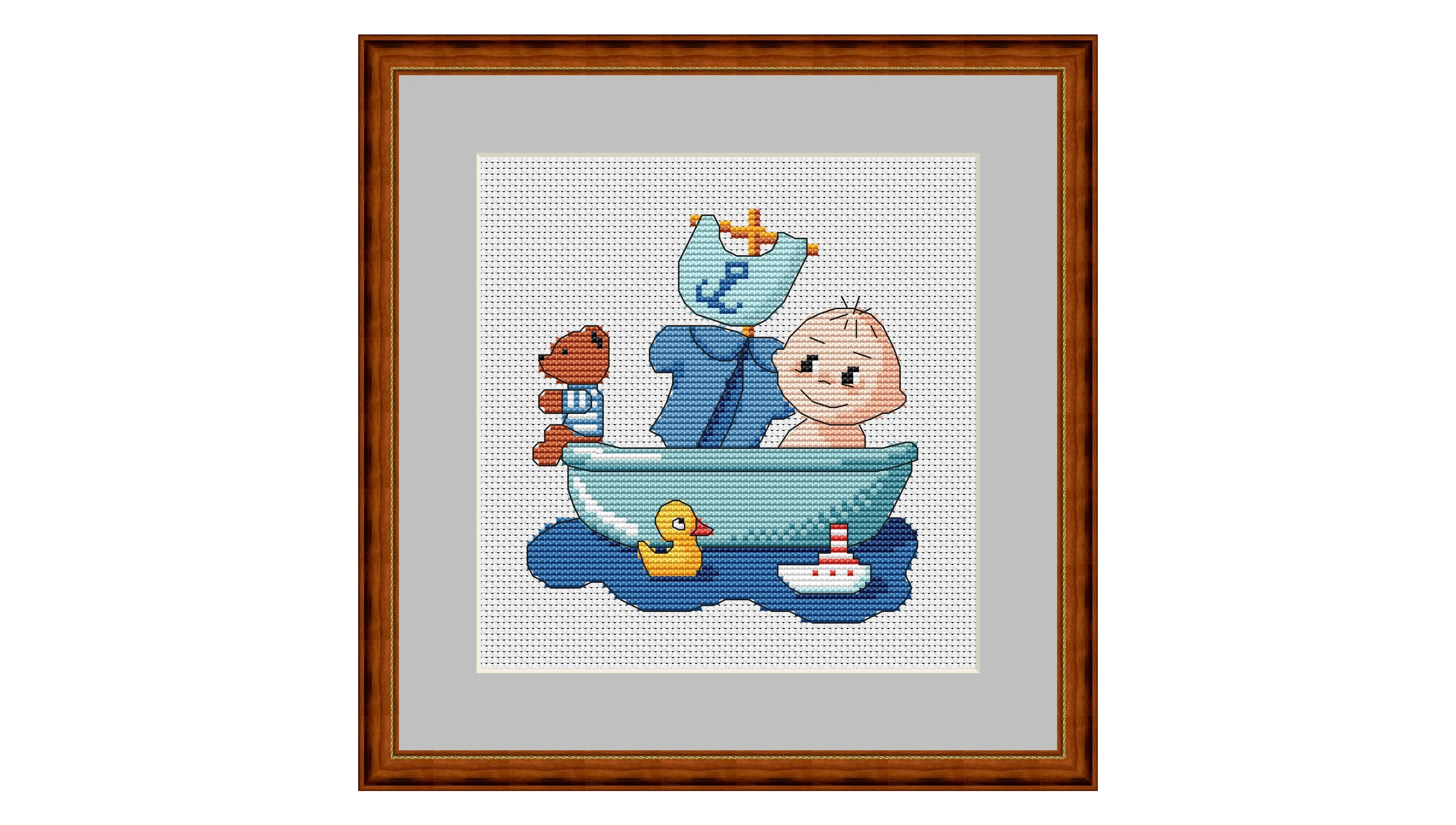 Baby Sailor Cross Stitch Pattern