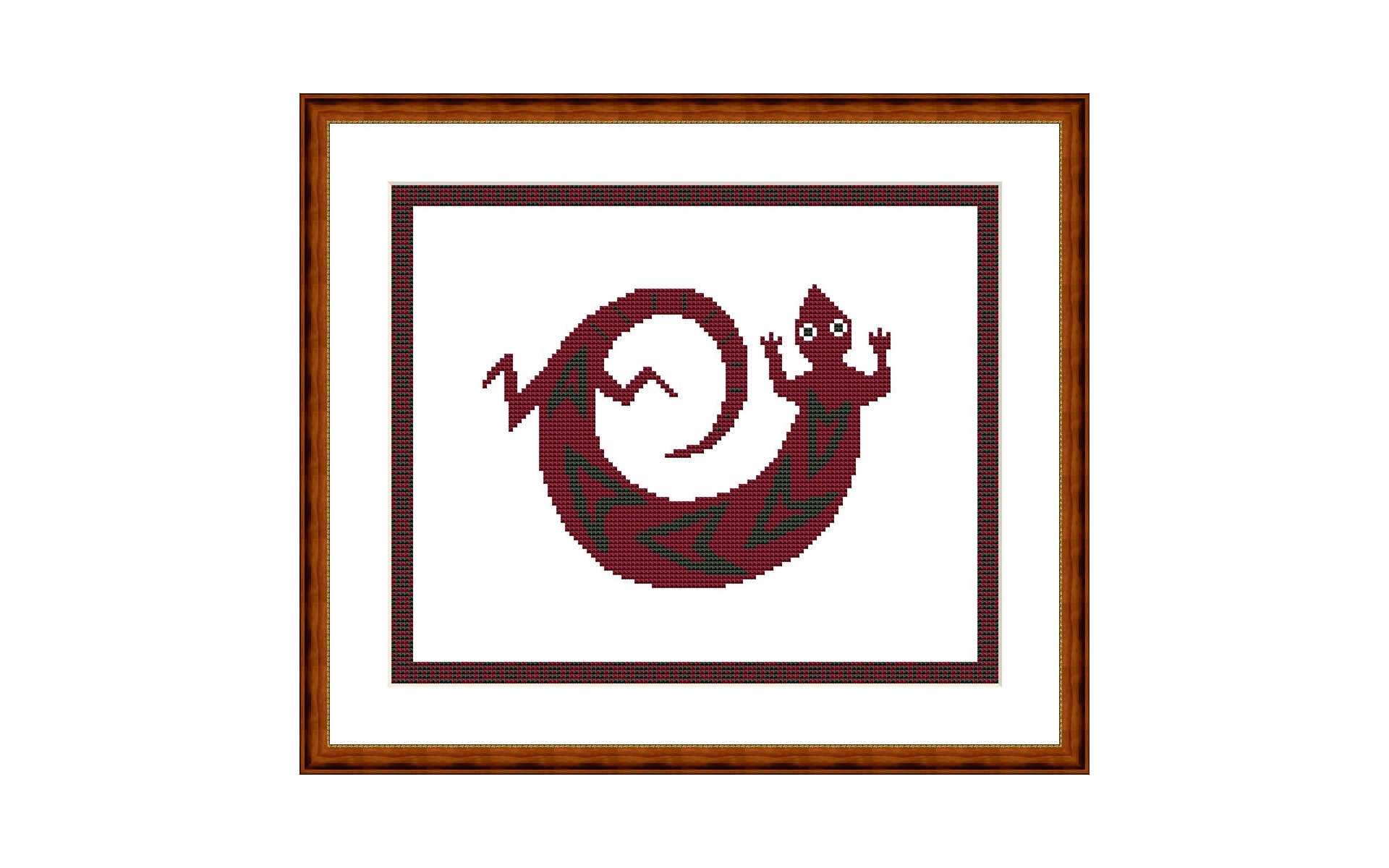 Lizard. Native American Art Cross Stitch Pattern