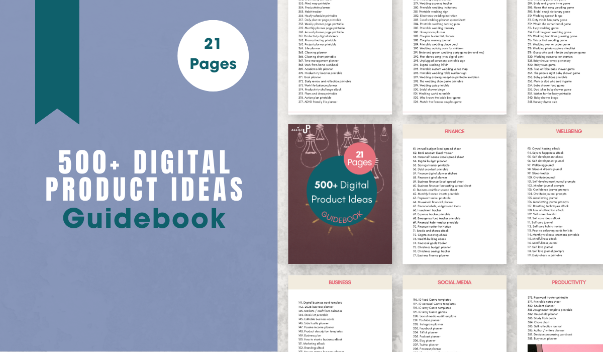 Plan Your Digital Products: Workbook for Creating & Selling Onli