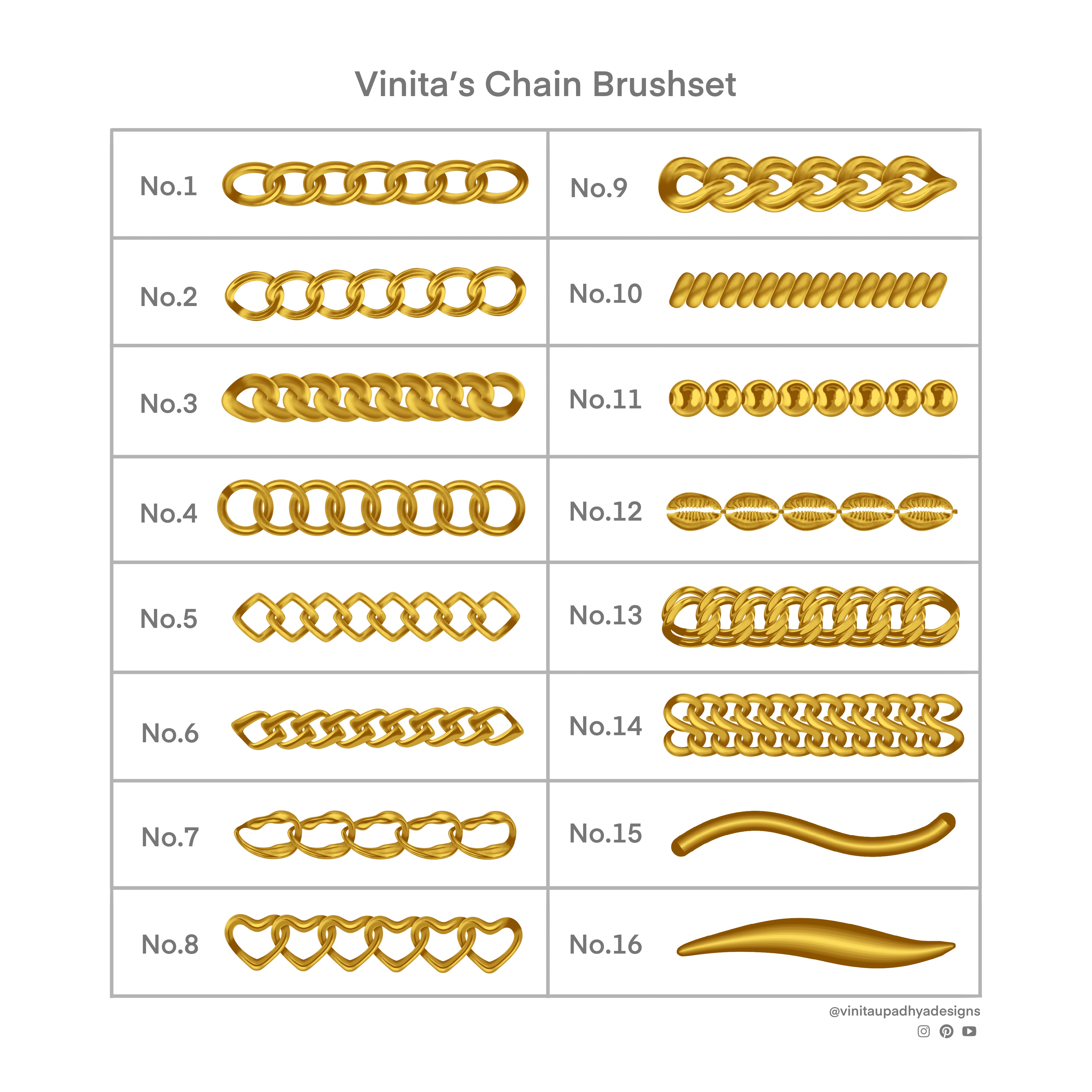 Procreate Chain Dual Colour Brushset