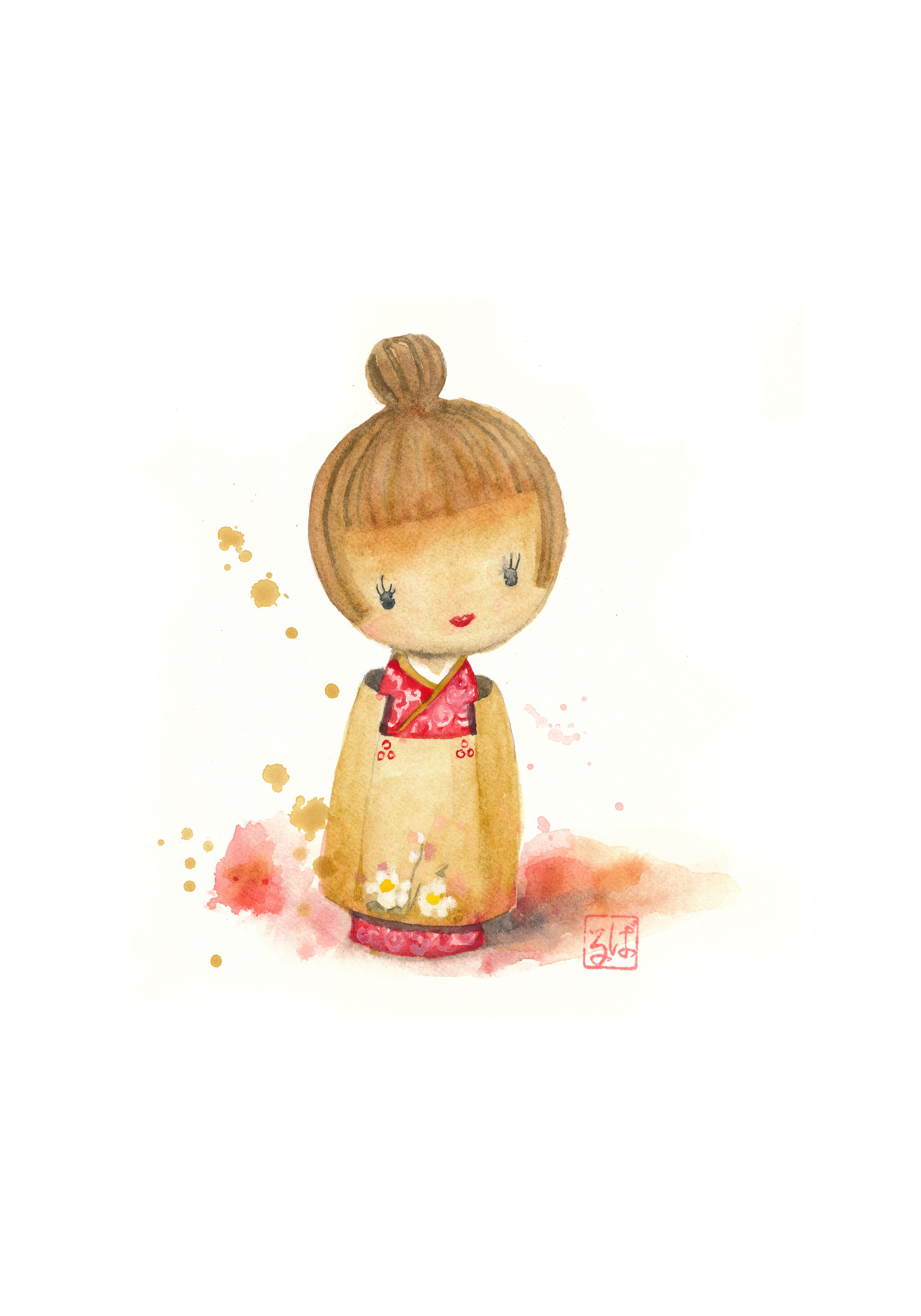 Japanese Wooden Kokeshi Doll