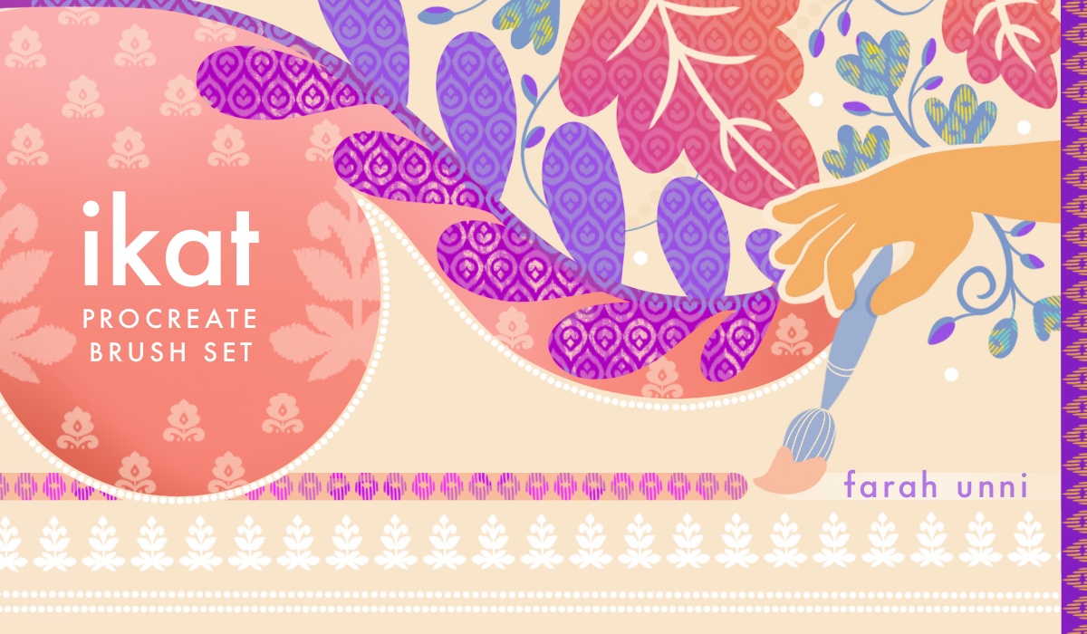 Six Ikat Border brush set | Procreate
