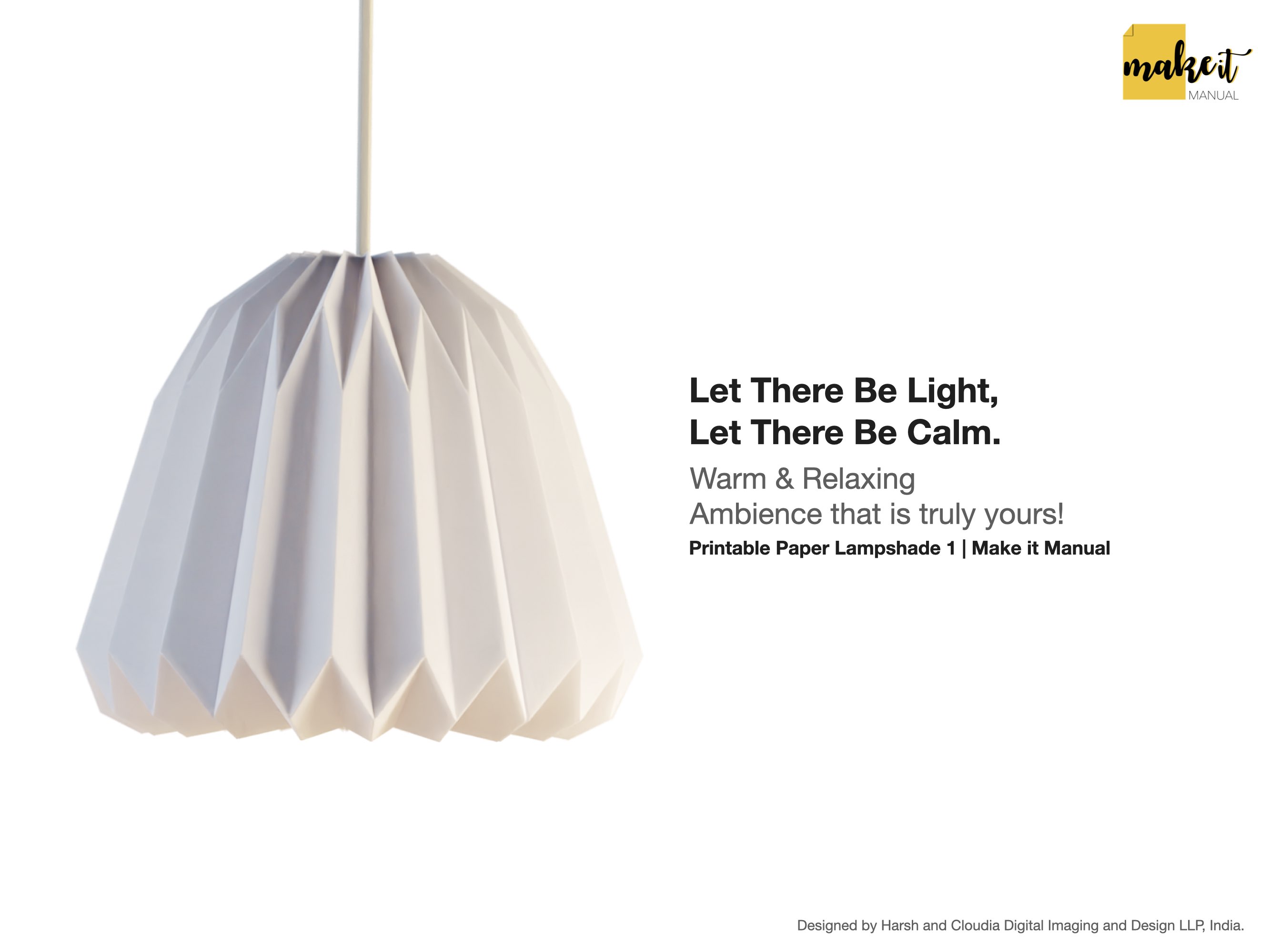DIY Origami Paper Lampshade, Printable paper craft pdf template