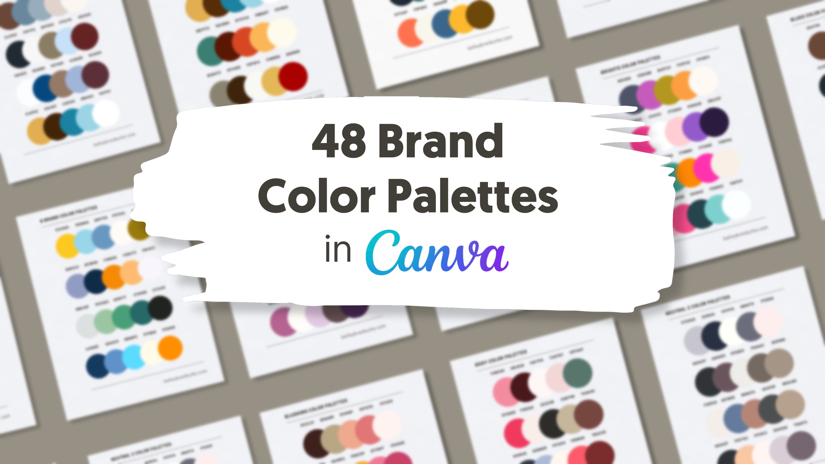 48 Brand Color Palettes in Canva with Hex Codes