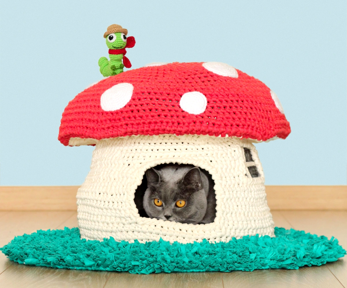 Crochet Cat Bed Pattern: Into the Woodland
