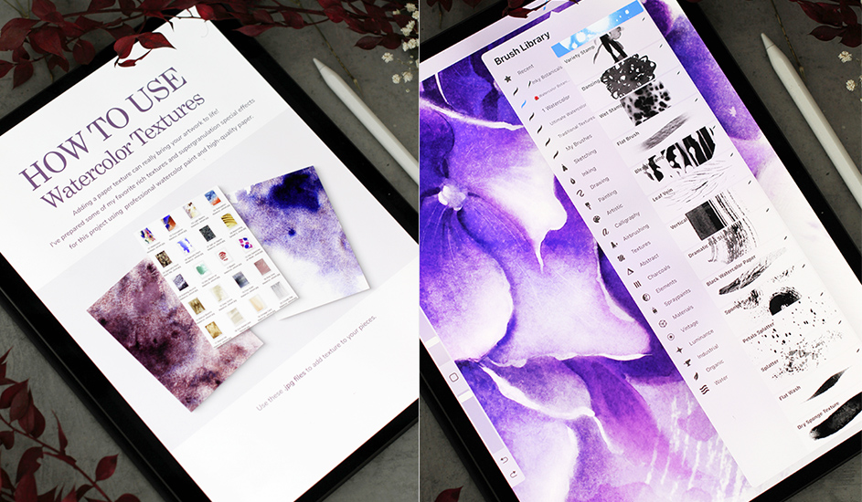 Procreate Watercolor & Ink Botanical Bundle