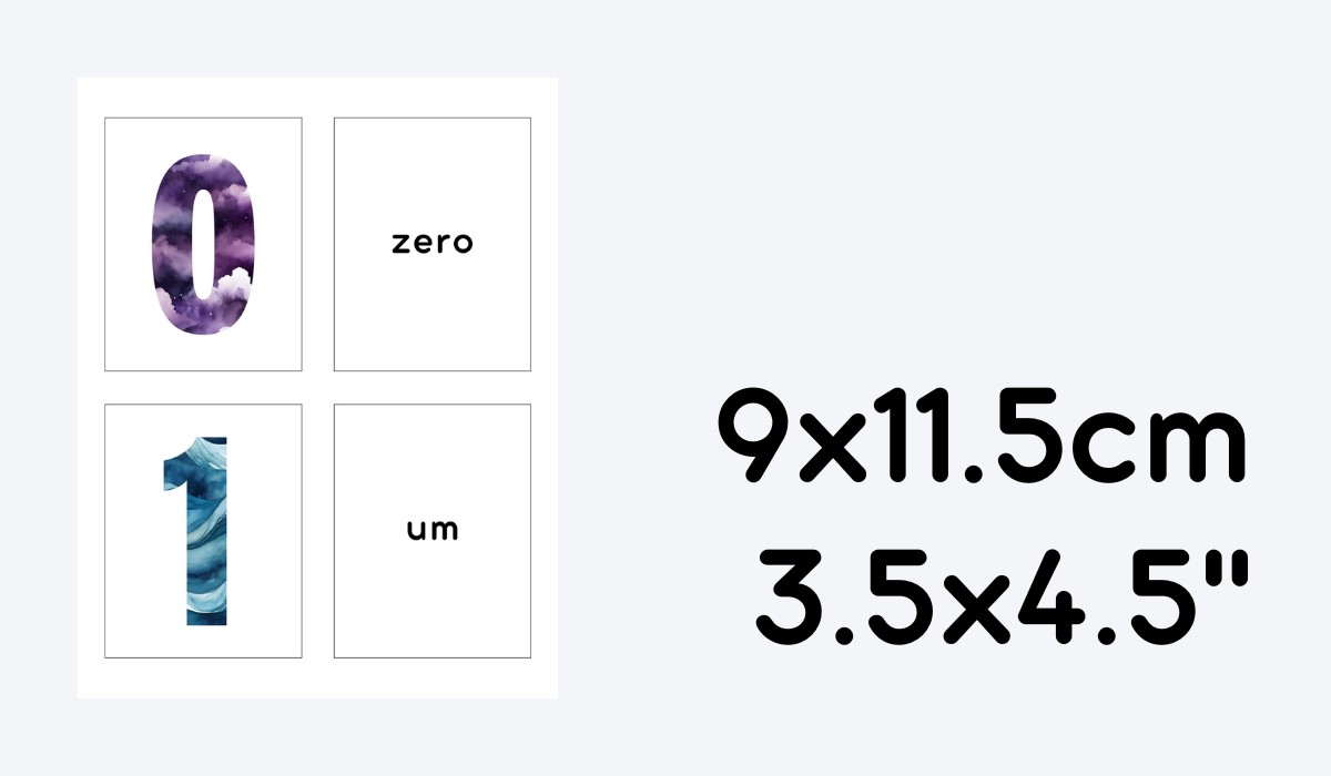 PORTUGUESE 0-10 NUMBER FLASHCARDS