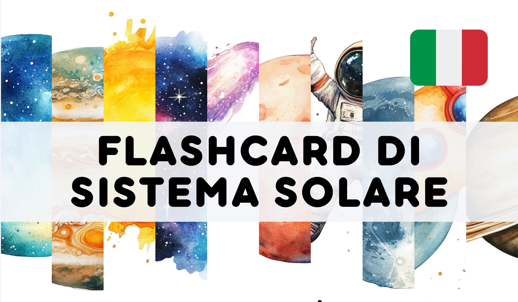 ITALIAN SOLAR SYSTEM FLASHCARDS