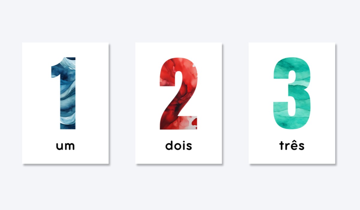 PORTUGUESE 0-10 NUMBER FLASHCARDS