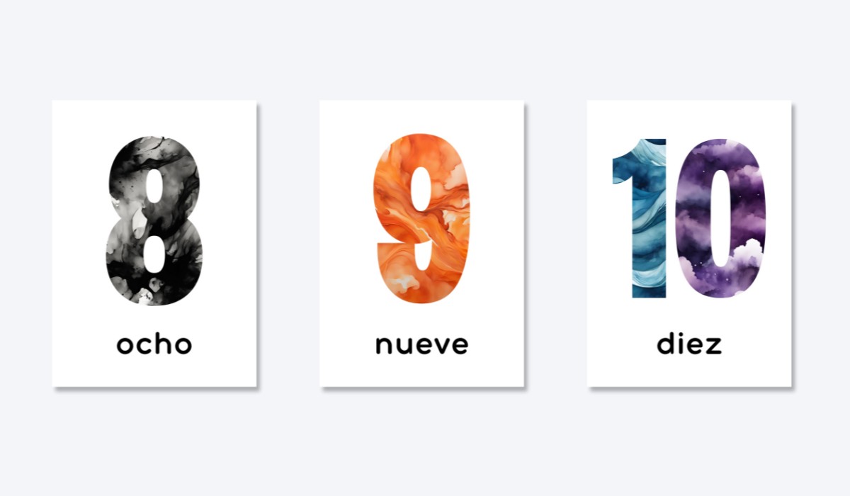 SPANISH 0-10 NUMBER FLASHCARDS