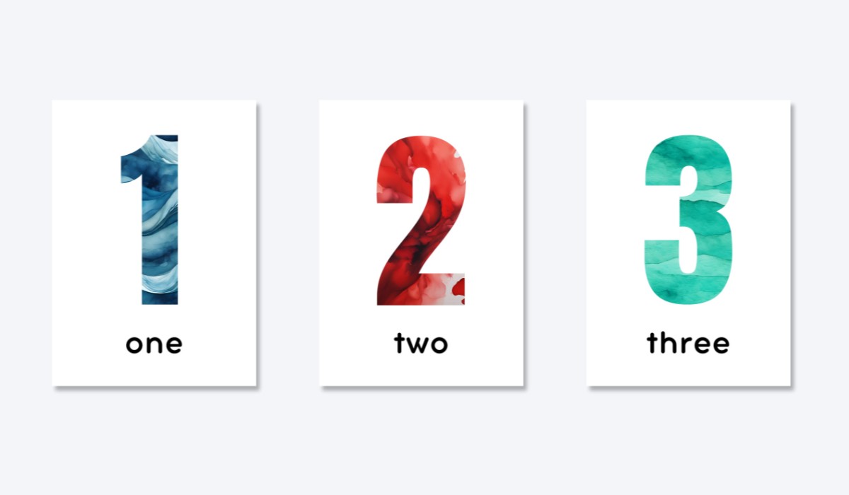 ENGLISH 0-10 NUMBER FLASHCARDS