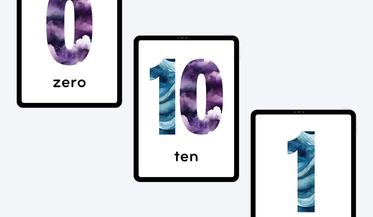 ENGLISH 0-10 NUMBER FLASHCARDS