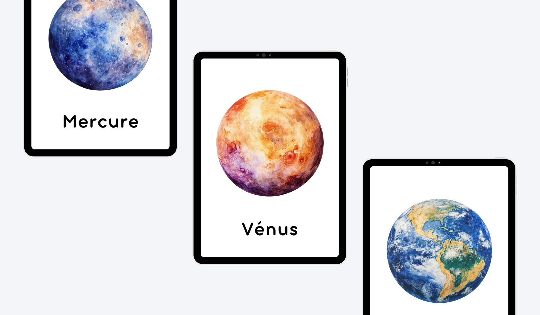 FRENCH SOLAR SYSTEM FLASHCARDS