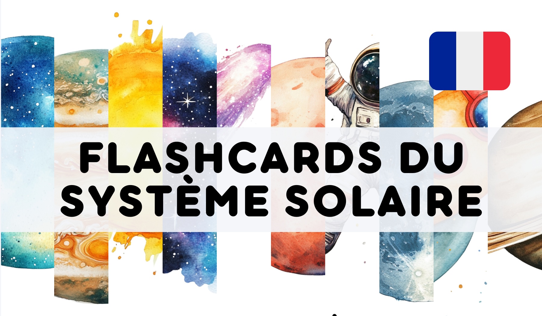 FRENCH SOLAR SYSTEM FLASHCARDS