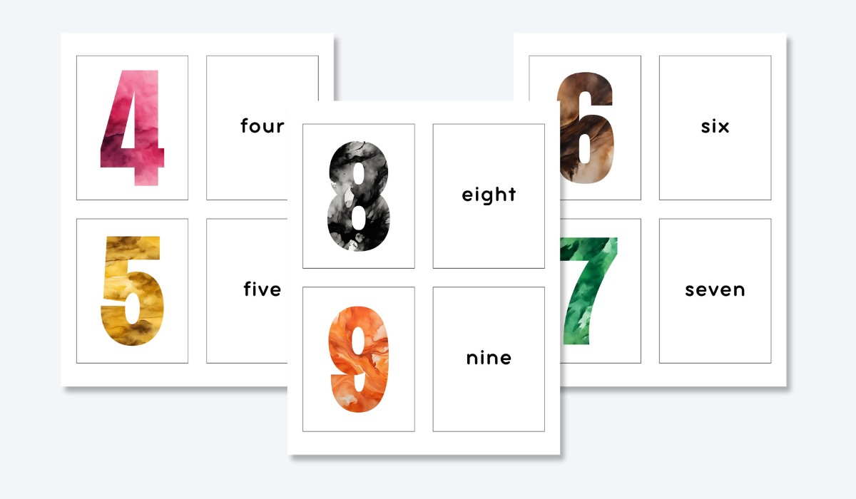 ENGLISH 0-10 NUMBER FLASHCARDS