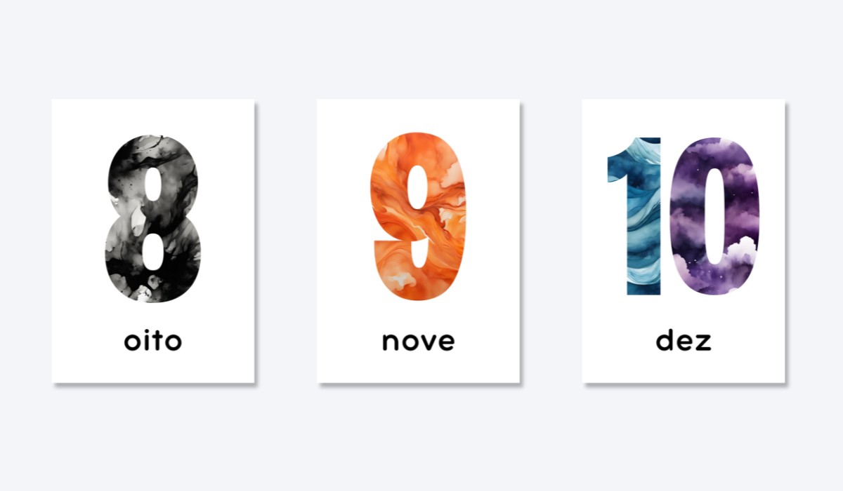 PORTUGUESE 0-10 NUMBER FLASHCARDS