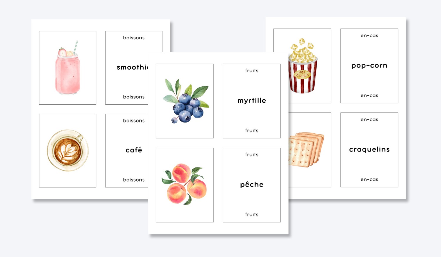 FRENCH FOOD GROUP FLASHCARDS