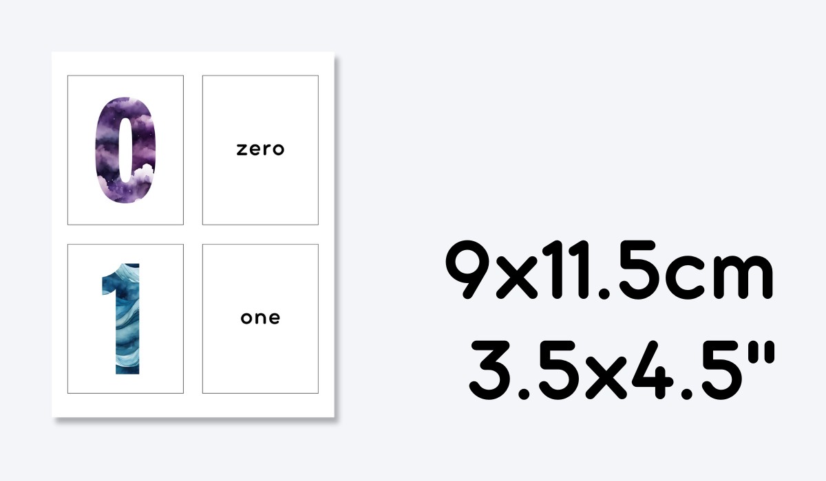 ENGLISH 0-10 NUMBER FLASHCARDS