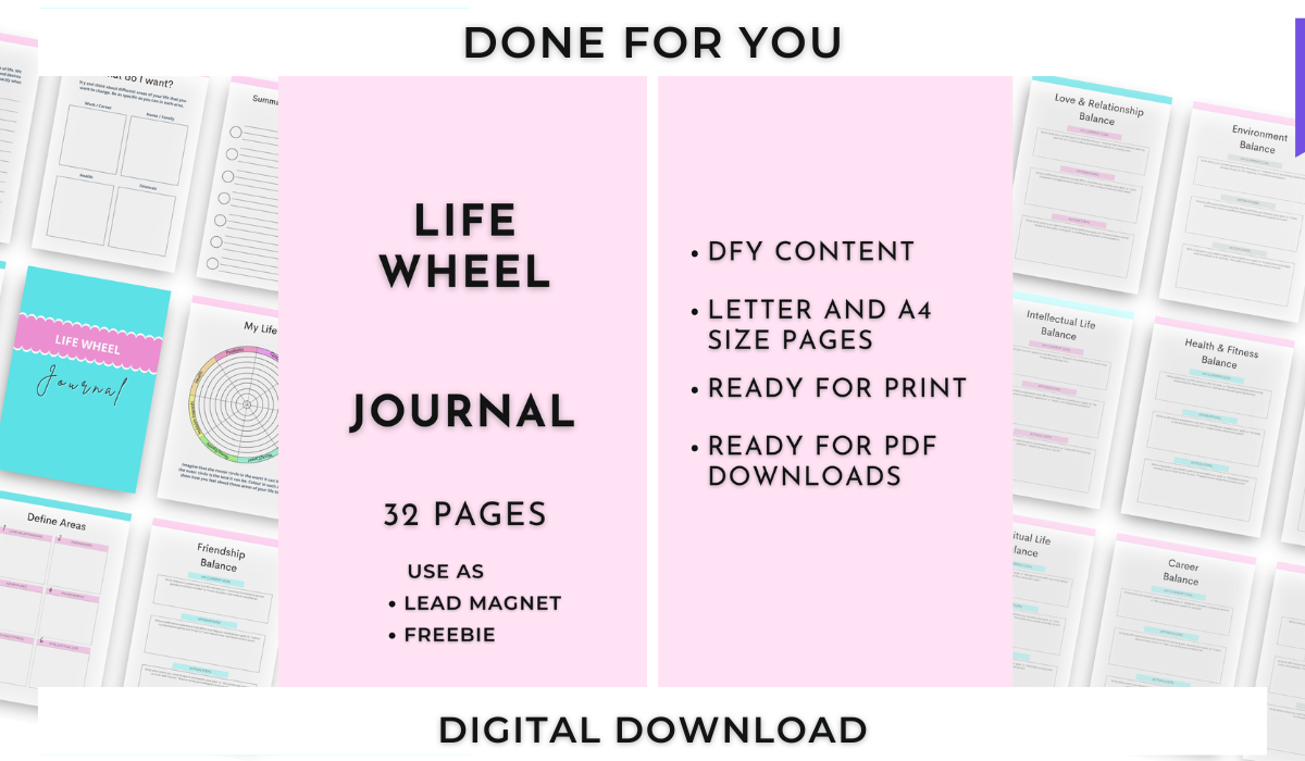 Life Wheel Journal | Personalized Journal Canva Template