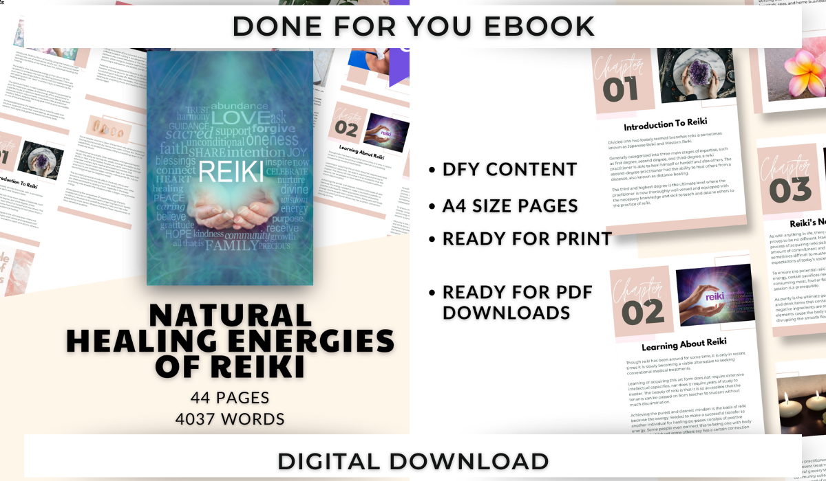 The Natural Healing Energies Of Reiki | Done For You eBook Canva