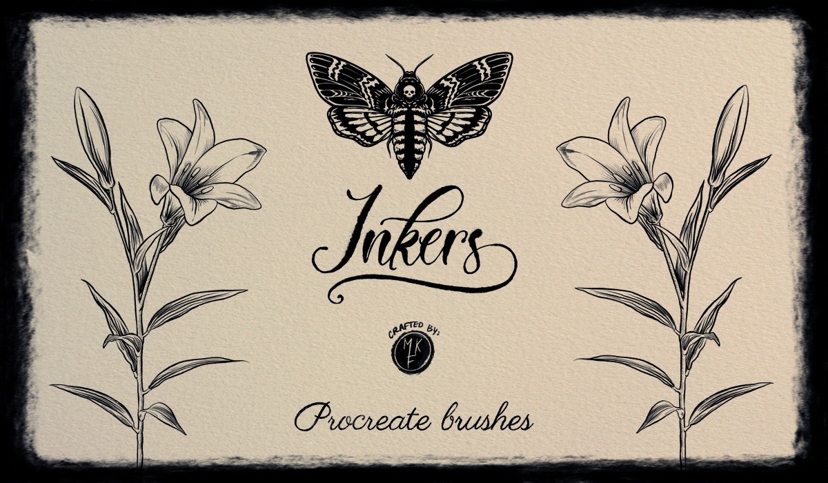 INKERS Procreate brush set | Inking, Calligraphy, Pointillism +