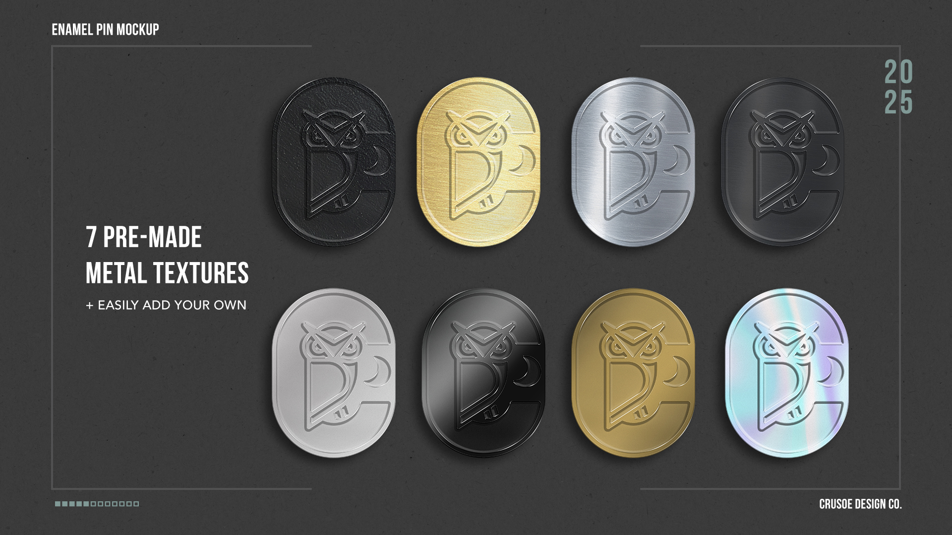 Enamel Pin Mockup For Photoshop - Using Smart Objects