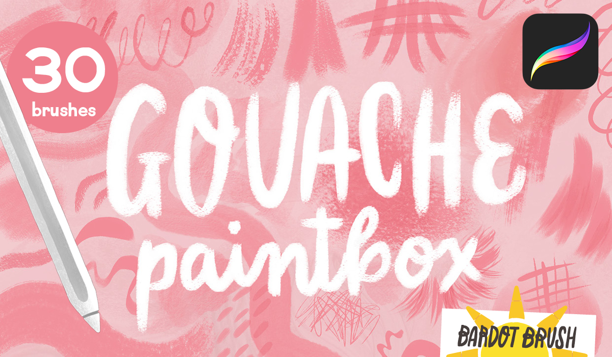 Gouache Paintbox - 30 Painterly Brushes for Procreate