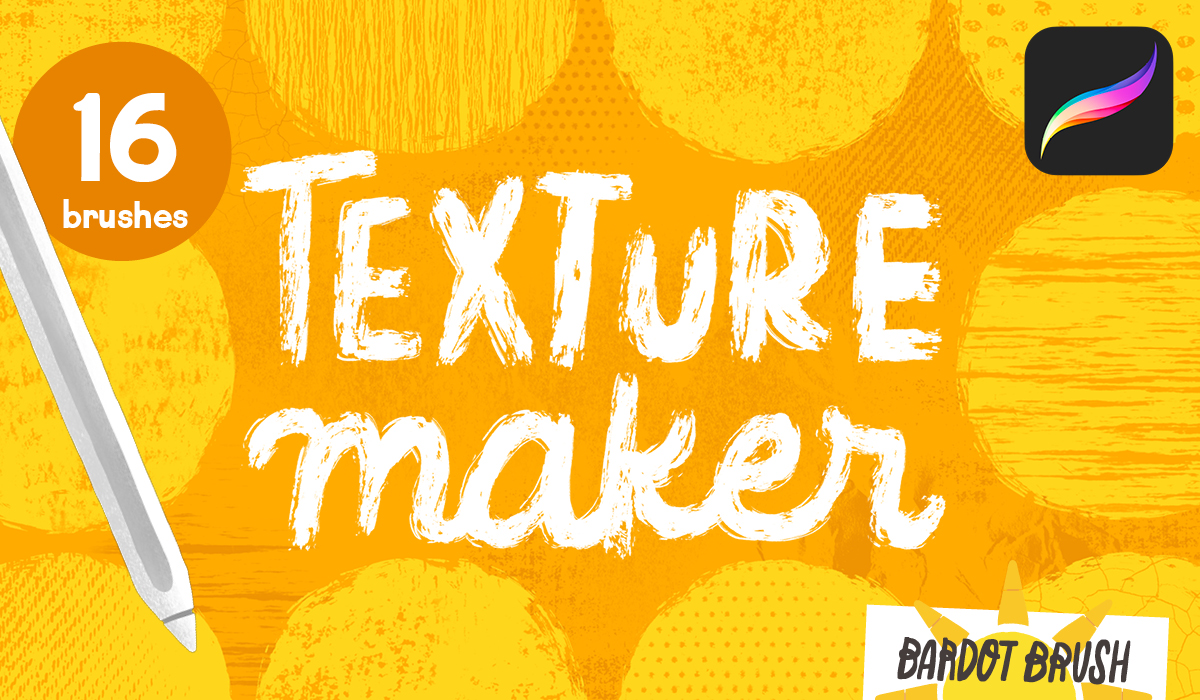 Texture Maker - 16 Texture-Packed Procreate Brushes