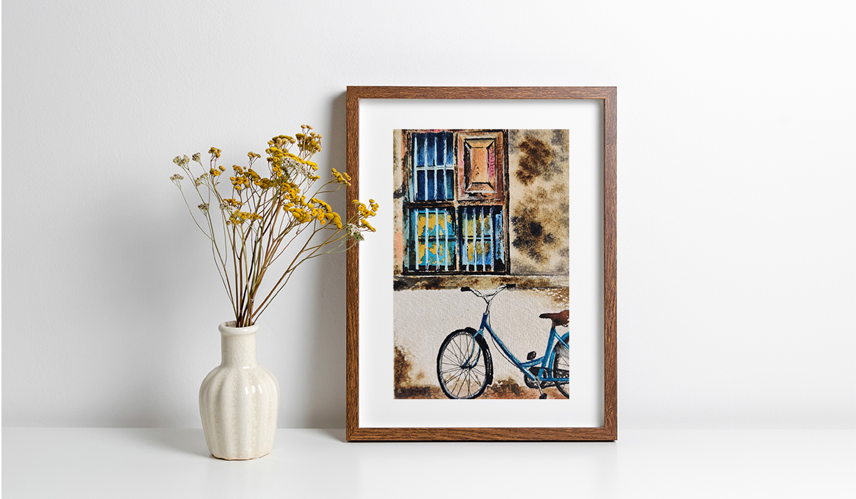 Rustic window art print