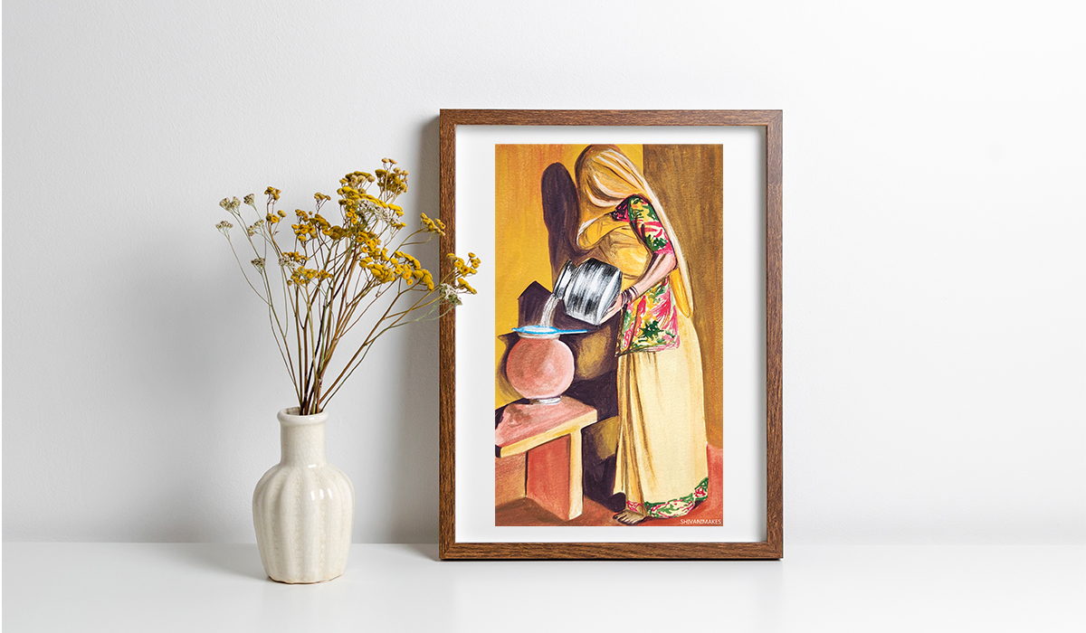 Lady in the yellow saree