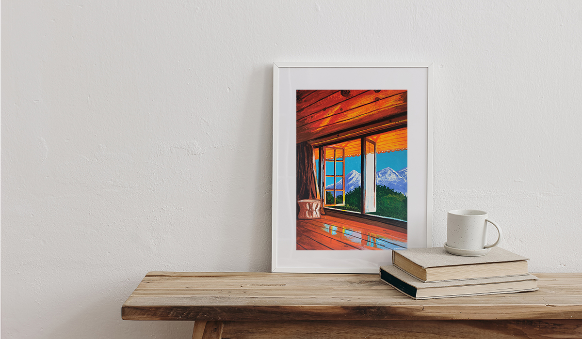 Wooden cottage - Gouache