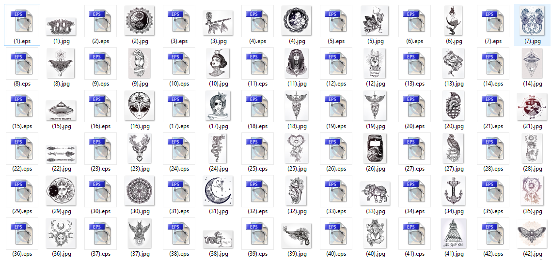 Tattoo Premium Bundle 50+ ( .jpg and eps formats)