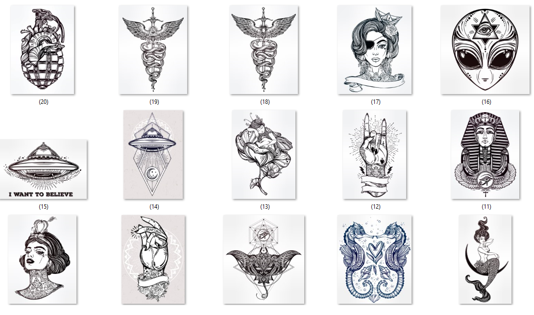 Tattoo Japanese  Style Bundle 50+ ( .jpg and eps formats)