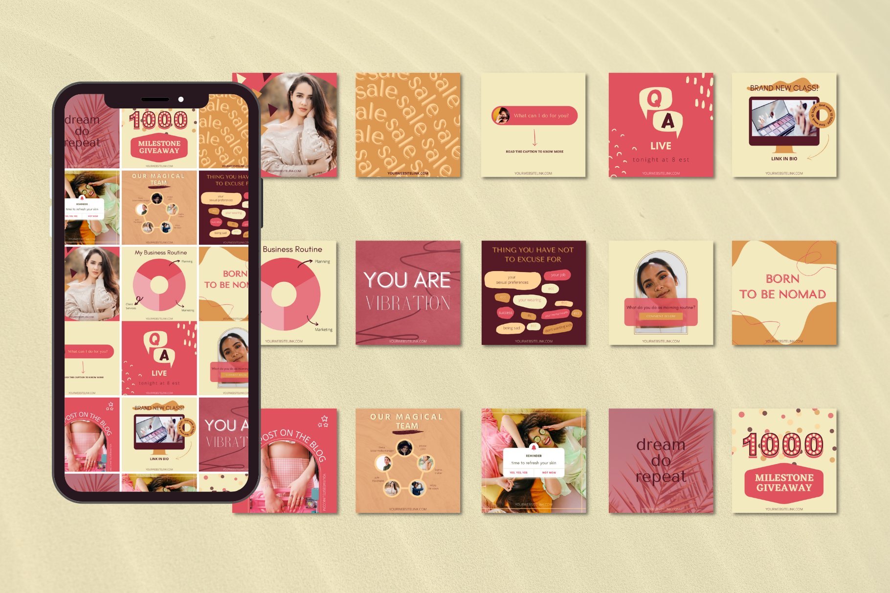 INSTAGRAM POST AND STORIES CANVA TEMPLATES