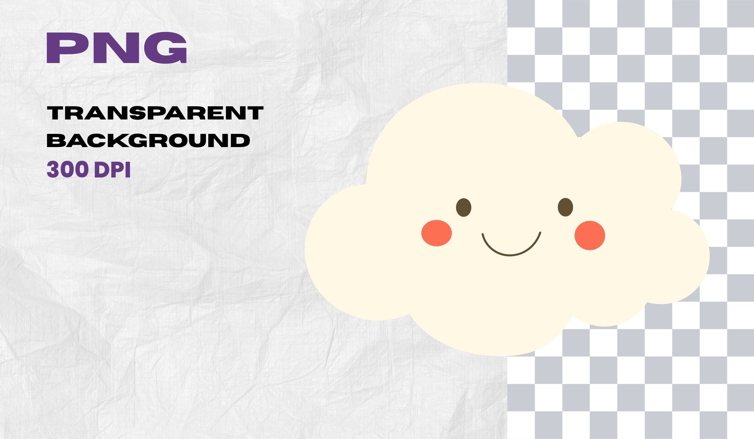 Cute Smiling Cloud Clipart Set