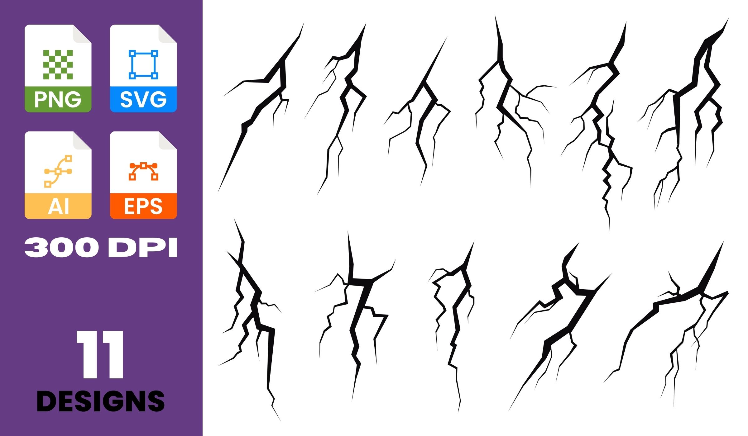 Lightning Bolt Bundle – Minimal Black Icons