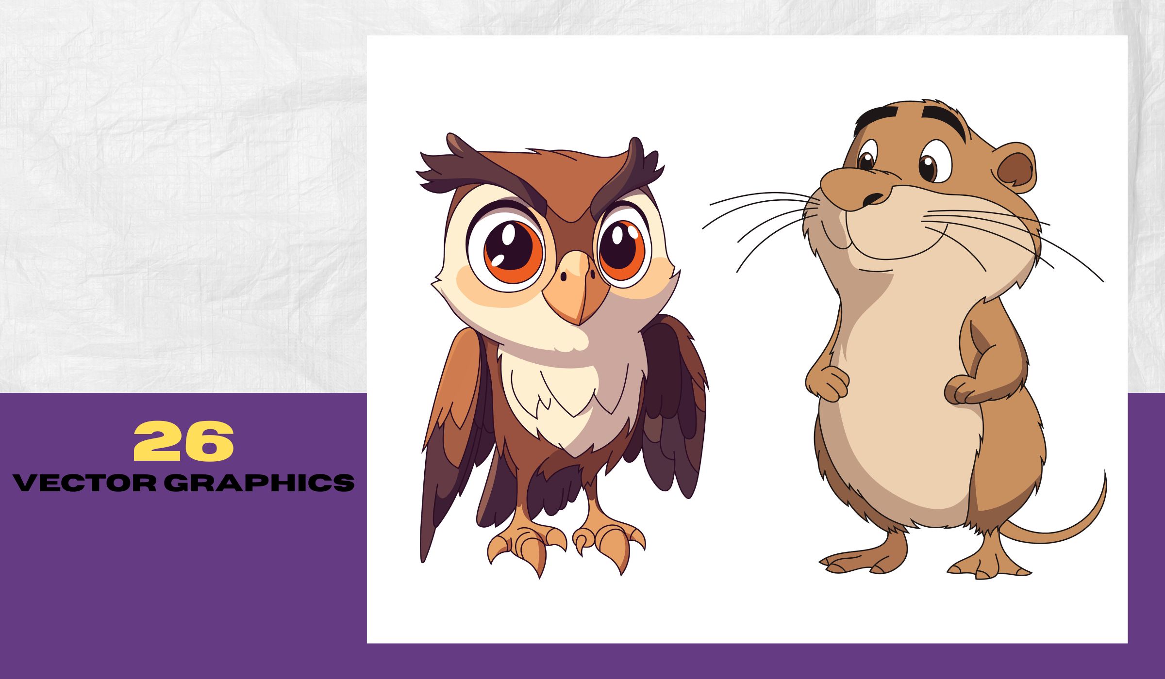 Wild animals clipart bundle in cartoon style