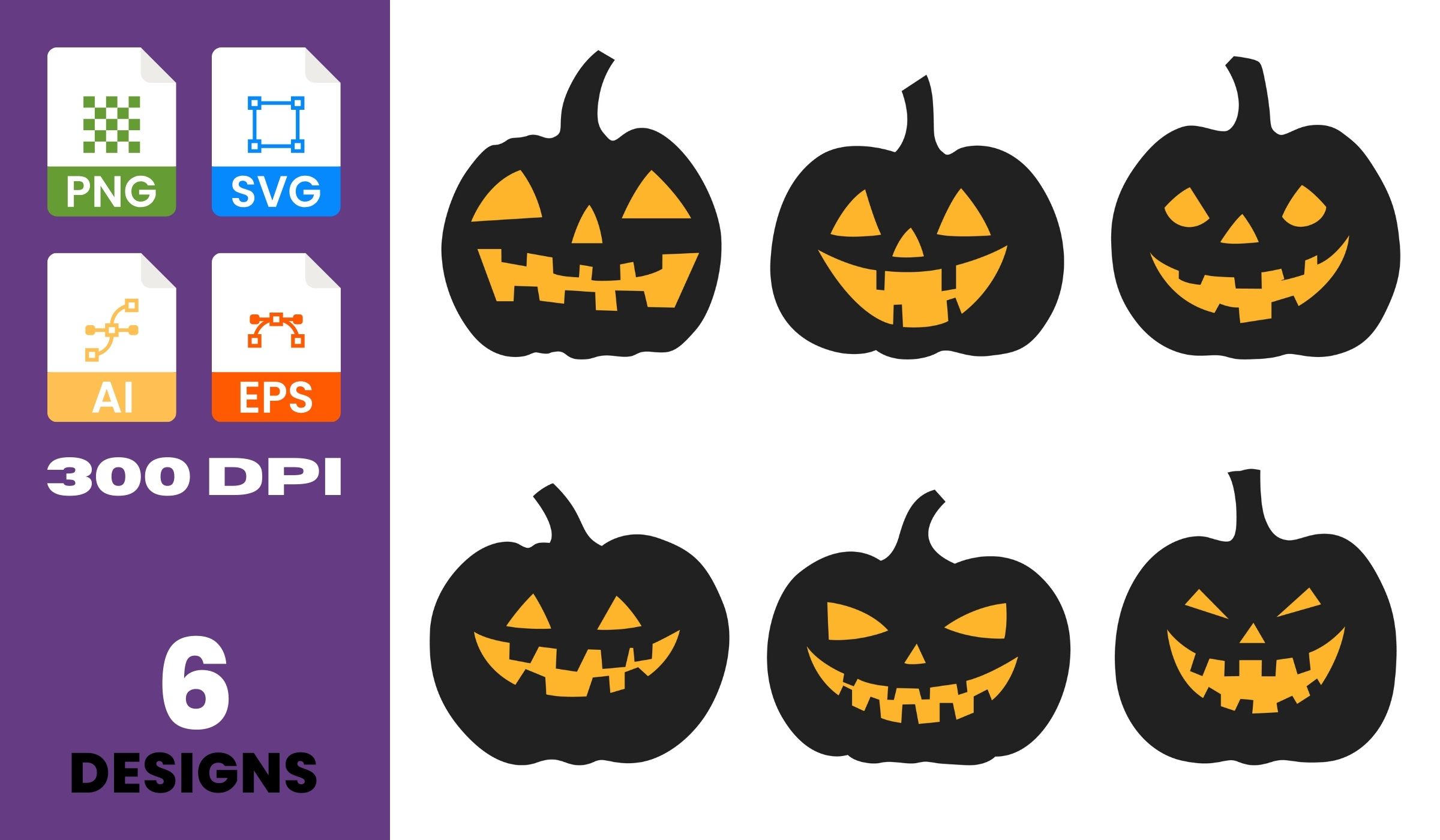 Halloween Pumpkin Silhouette Set
