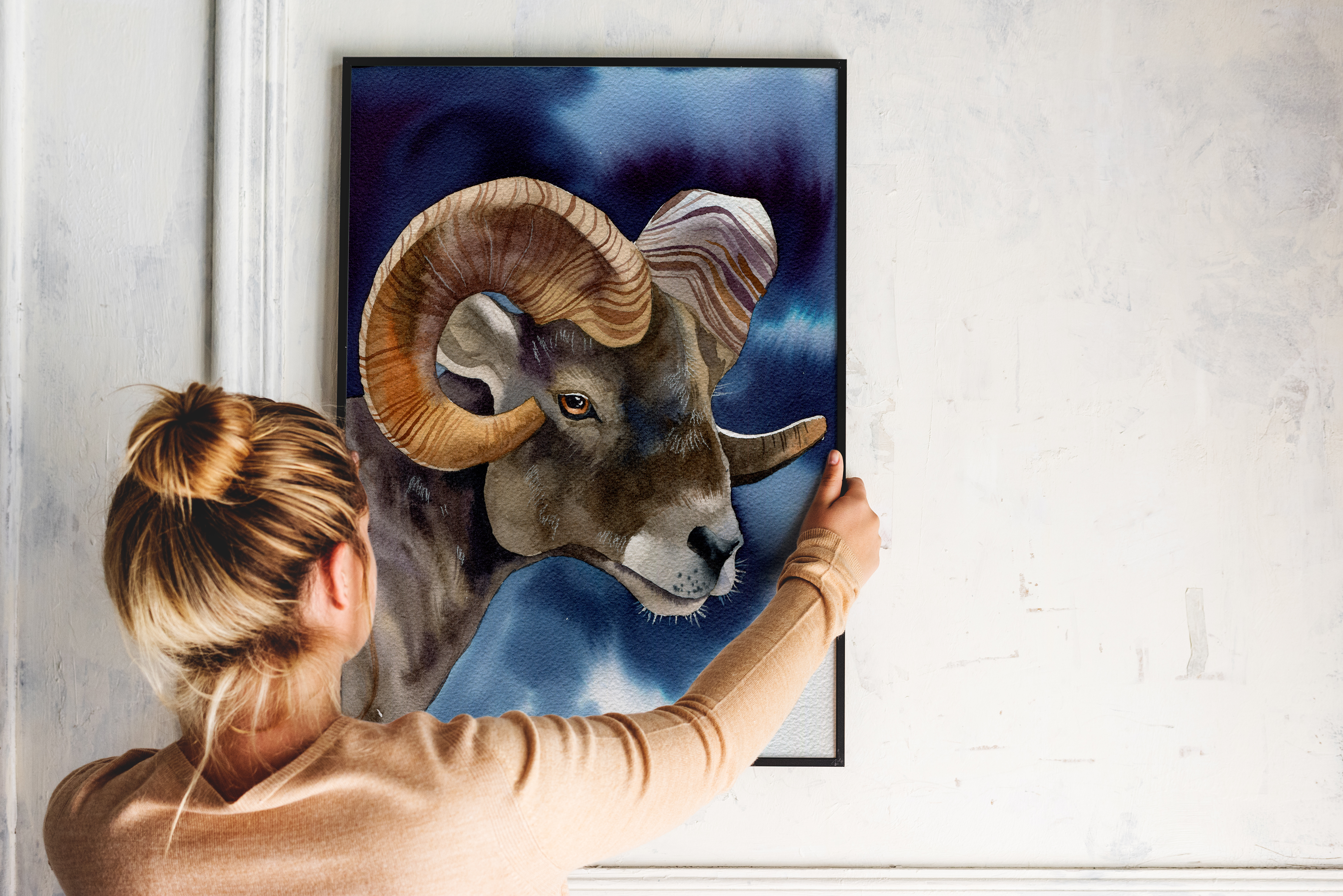 Majestic Goat Watercolor