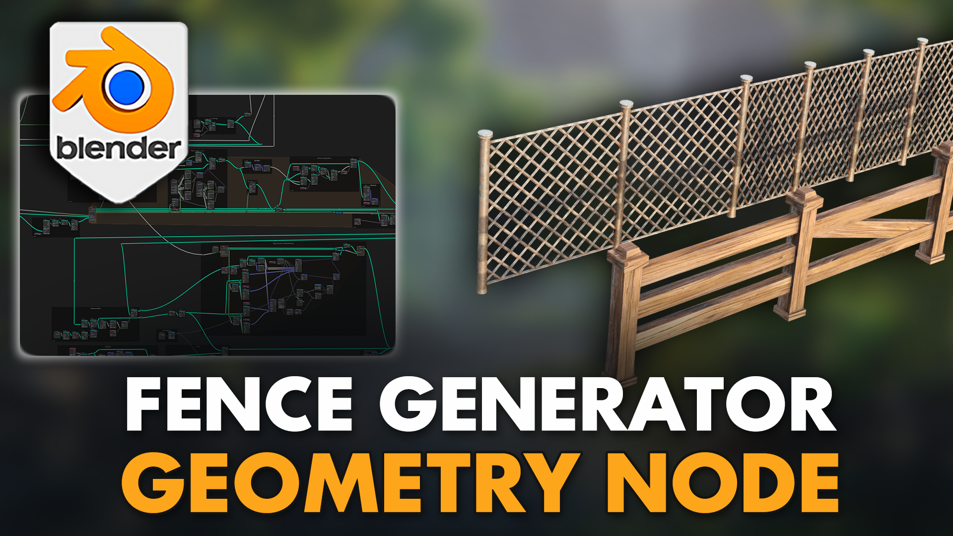 3D Tudor Blender Fence Geometry Node